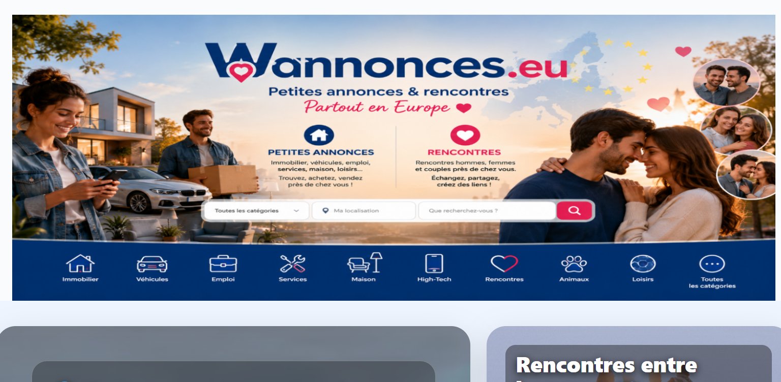 Wannonces — Ensemble de 3 sites : portail, petites annonces et rencontres
