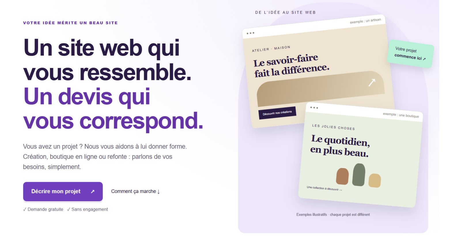 Devis-Pour-Mon-Site.fr — Site dédié aux demandes de devis pour la création et la refonte de sites web